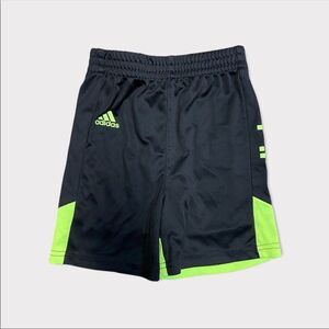 ADIDAS | Toddler Black and Lime Green Basketball Shorts
